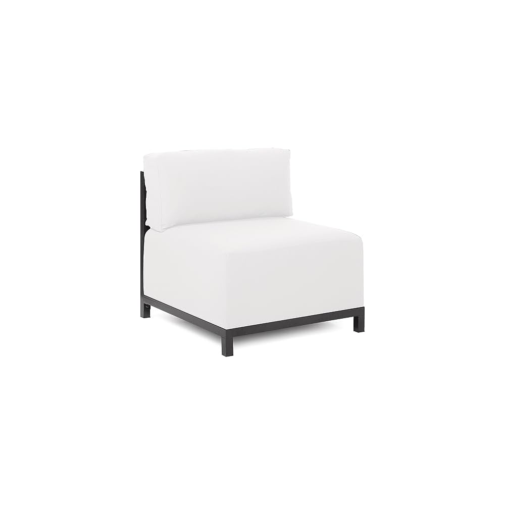 Howard Elliott Collection Axis Chair with Cover for Indoor and Outdoor Seating, Cushioned Titanium Frame Chair for Living Room, Office and Bedroom Use, 30.5 x 32.5 x 30 Inches, Avanti Black