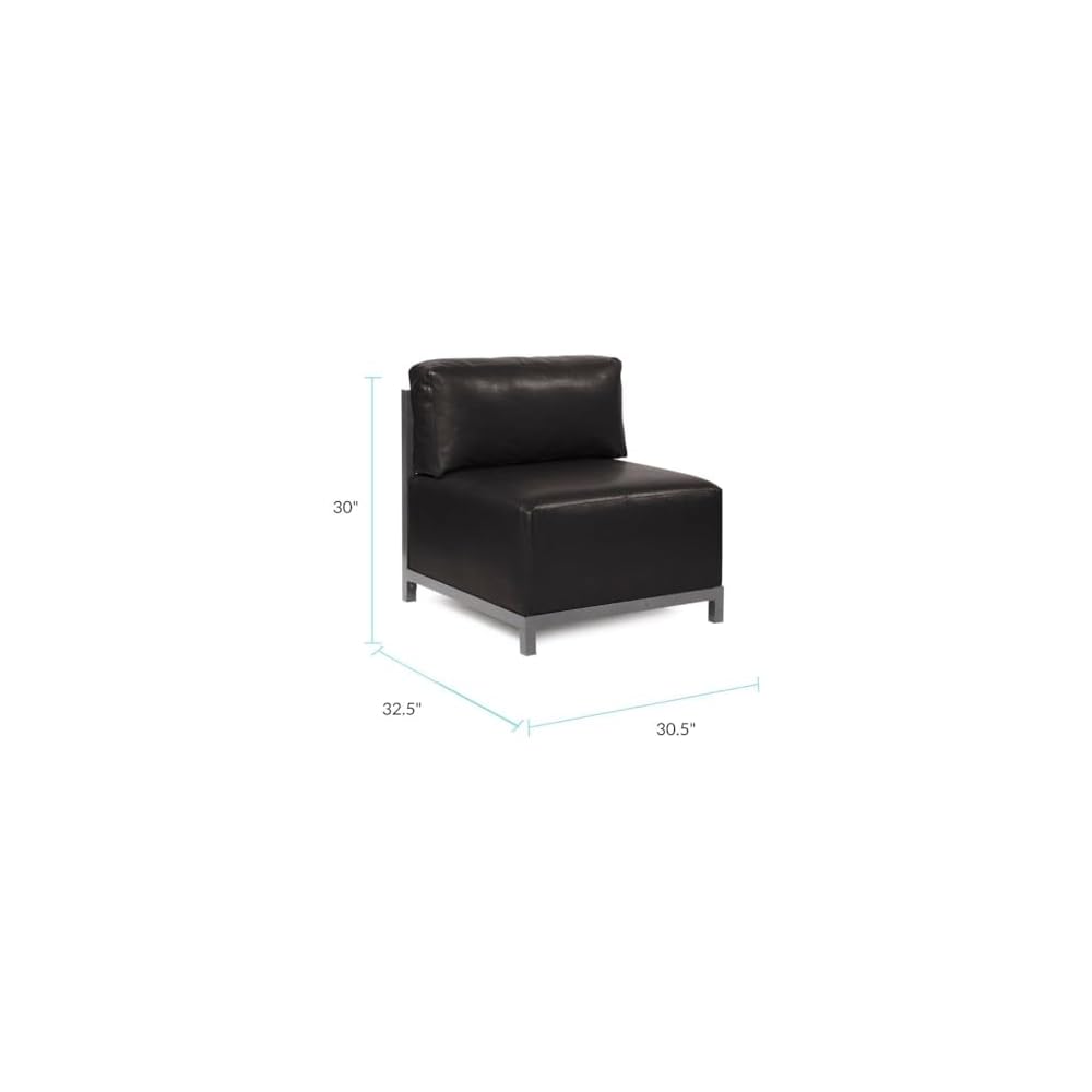 Howard Elliott Collection Axis Chair with Cover for Indoor and Outdoor Seating, Cushioned Titanium Frame Chair for Living Room, Office and Bedroom Use, 30.5 x 32.5 x 30 Inches, Avanti Black