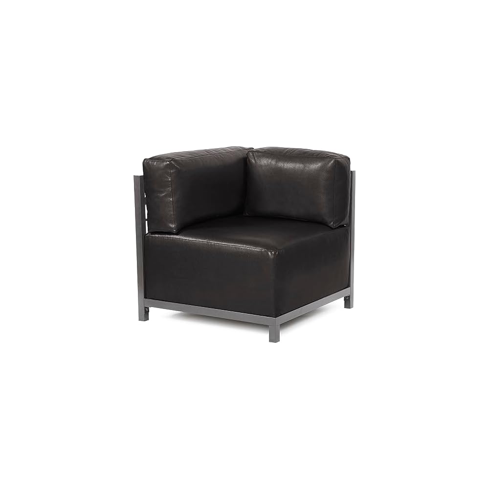 Howard Elliott Collection Axis Chair with Cover for Indoor and Outdoor Seating, Cushioned Titanium Frame Chair for Living Room, Office and Bedroom Use, 30.5 x 32.5 x 30 Inches, Avanti Black