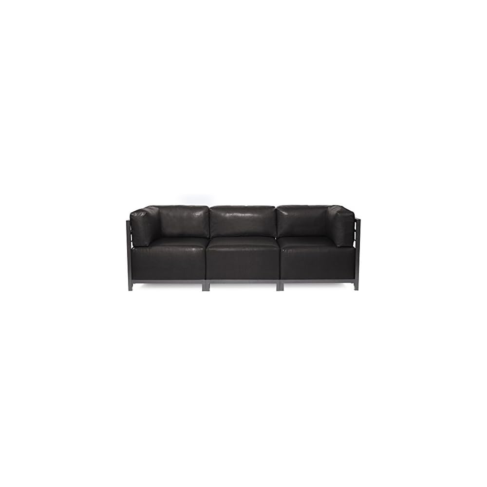 Howard Elliott Collection Axis Chair with Cover for Indoor and Outdoor Seating, Cushioned Titanium Frame Chair for Living Room, Office and Bedroom Use, 30.5 x 32.5 x 30 Inches, Avanti Black