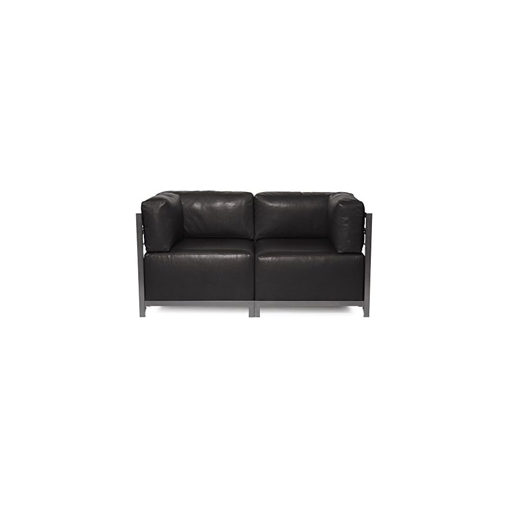 Howard Elliott Collection Axis Chair with Cover for Indoor and Outdoor Seating, Cushioned Titanium Frame Chair for Living Room, Office and Bedroom Use, 30.5 x 32.5 x 30 Inches, Avanti Black