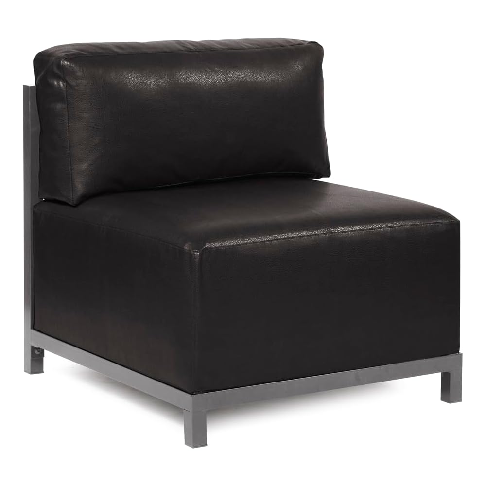 Howard Elliott Collection Axis Chair with Cover for Indoor and Outdoor Seating, Cushioned Titanium Frame Chair for Living Room, Office and Bedroom Use, 30.5 x 32.5 x 30 Inches, Avanti Black